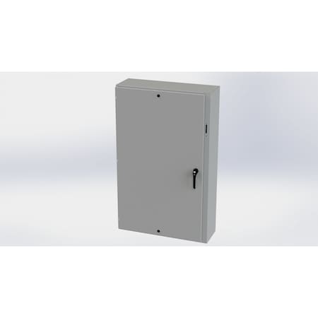 Saginaw Control & Engineering 3 Point Latch with Padlock Handle Electrical Enclosures, 60 in H, 8 in D, 37.38 in W, Carbon Steel SCE-60XEL3708LP